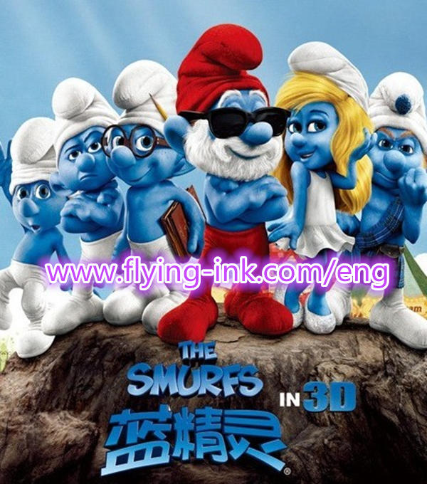 Smurfs banner printing use sublimation offset ink